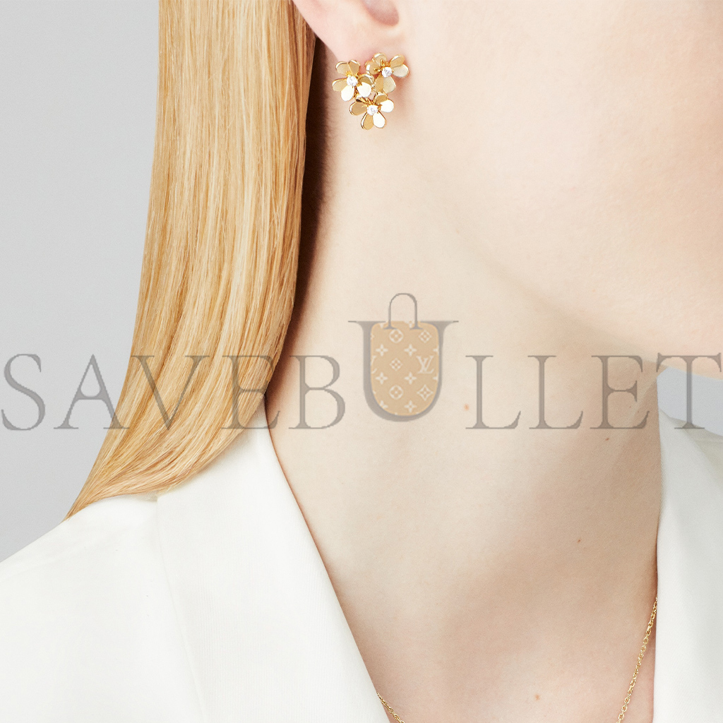 VAN CLEEF ARPELS FRIVOLE EARRINGS, 3 FLOWERS, MINI MODEL - YELLOW GOLD, DIAMOND VCARP2DV00 VAN CLEEF ARPELS FRIVOLE EARRINGS, 3 FLOWERS, MINI MODEL - YELLOW GOLD, DIAMOND VCARP2DV00